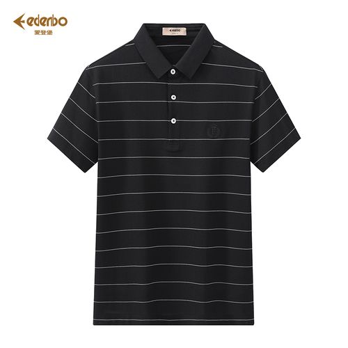 爱登堡男装polo衫男夏季新款时尚条纹修身薄款商务短袖上衣男正品