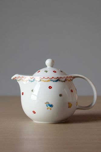 日本原装进口九谷烧陶瓷茶壶作家手绘釉下彩带滤网日式泡茶器茶具