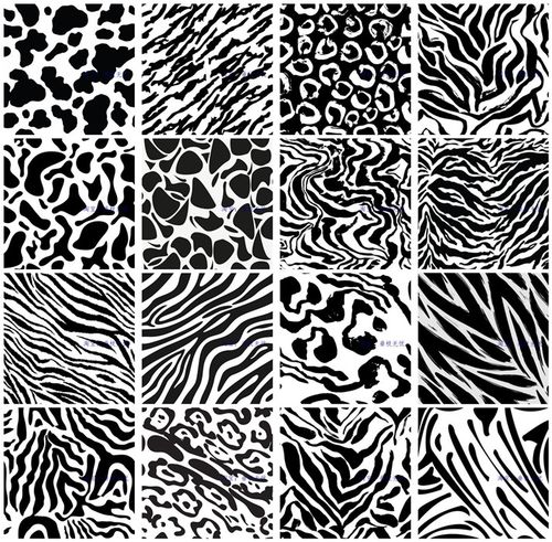 a4103矢量黑白斑马奶牛花纹几何印花图案 ai设计素材