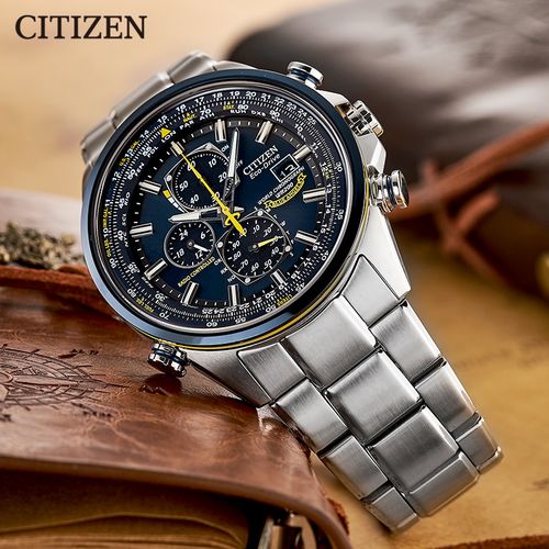 西铁城手表男光动能电波空中之鹰蓝天使二代官网正品at8020-54l