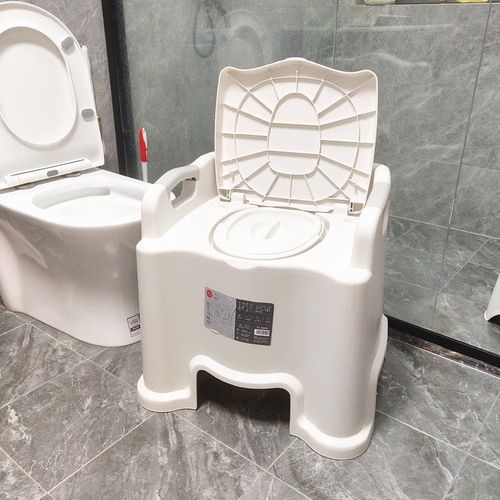 老年人床头坐便器便携可移动孕妇室内马桶加厚带扶手承重300斤