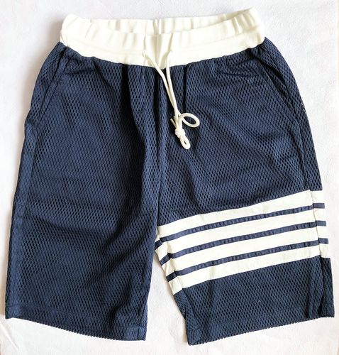 夏季男士宽松休闲透气短裤tb四条杠网眼裤