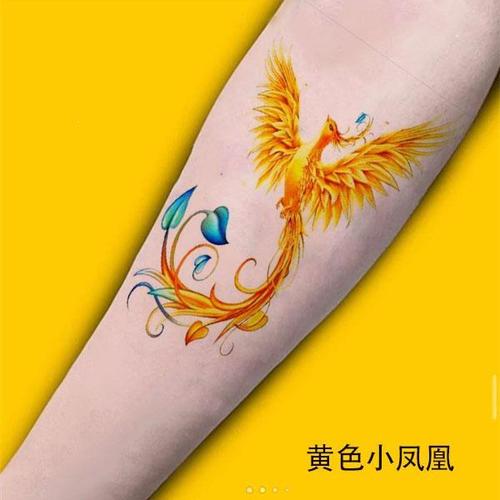 火凤凰纹身贴防水女男持久创意遮疤痕仿真性感刺青纹身贴纸持久