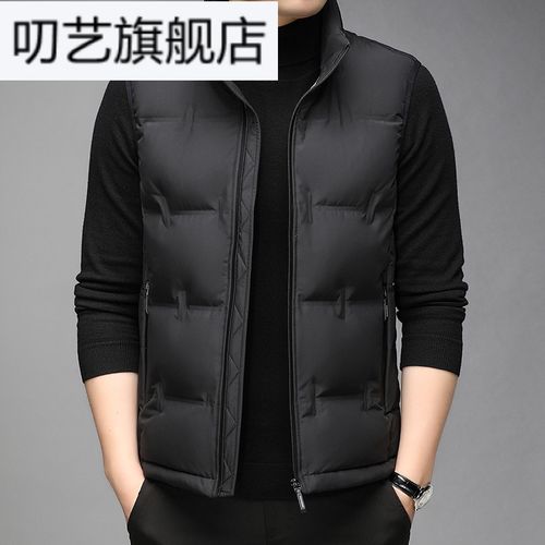 比音黑色勒芬轻薄羽绒马甲男2021新款秋冬季休闲无袖坎肩保暖背心外套