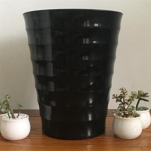 批发树脂花盆花盆仿陶瓷山水花盆 大号黑色口径32cm含托盘(2个价格)