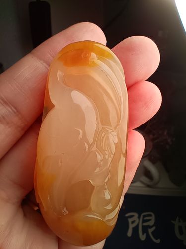 天然黄龙玉仙鹤手把件挂件吊坠献寿玉车挂贺寿礼品包邮