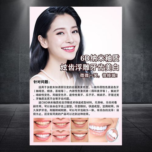6d纳米美牙 美白牙齿牙科牙医海报宣传贴图片挂画图墙壁画873