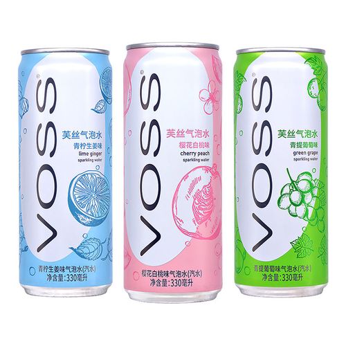 voss芙丝气泡水苏打水饮料330ml*12瓶整箱