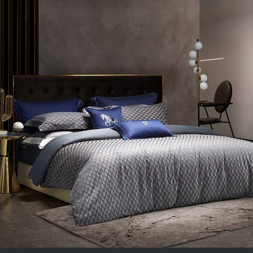 寐牌家纺mine/寐牌60支纯棉色织提花床品床上用品床笠款四件套煜 图片