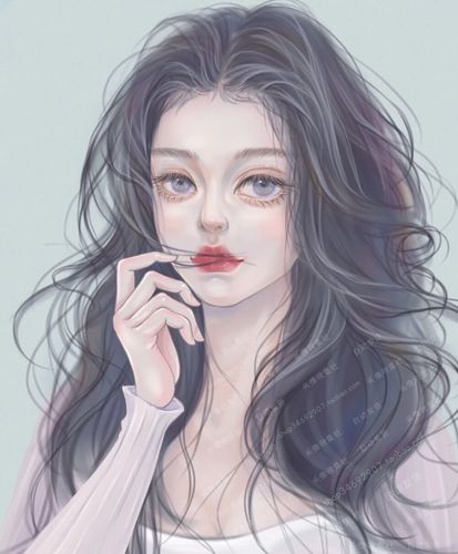 头像女卡通动漫手绘 纯欲长发美女 高清 头像 头像收集社 自动发