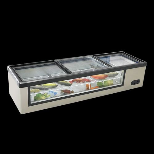 商用卧式大排档烧烤点菜冷藏展示柜海鲜保鲜冷冻冰柜冰箱 采栗 (冷冻)