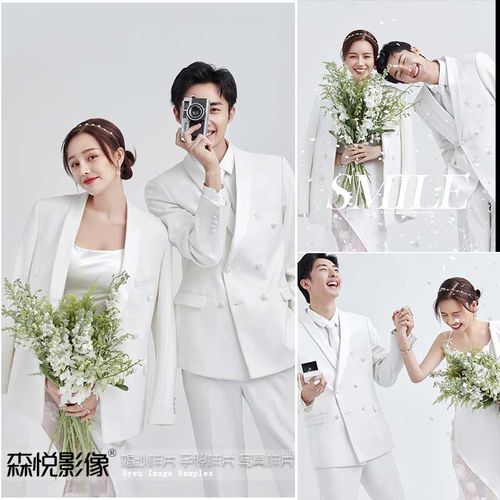 2021新款简约情侣婚纱照客样图放大纯色背景样片h1053