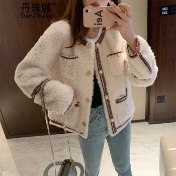 毛外套女2021秋冬季新款小香短款外套女士羊羔毛剪绒大衣毛绒绒上衣