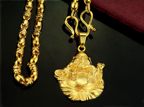 越南沙金吊坠秀气小金佛镀金保平安镀24k仿黄金配件欧币金饰品