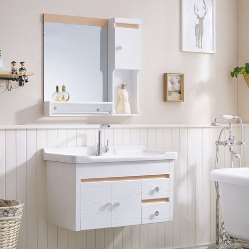 洗漱洗手盆浴室大一体组合柜柜卫生间柜洗脸盆pvc台面