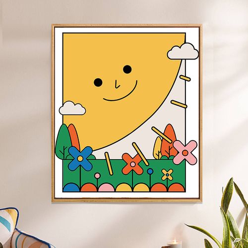 diy数字油画儿童创意手绘油彩画手工填充彩绘客厅装饰画卡通动漫