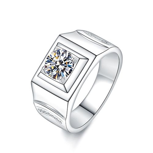 正品白金男士钻戒纯铂金pt950钻石戒指1克拉时尚男戒