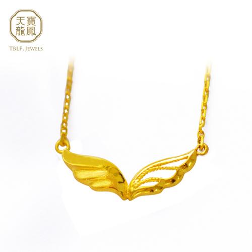 a天宝龙凤珠宝首饰 足金项链 心翼项链
