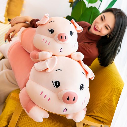 可爱小猪毛绒玩具女孩娃娃抱睡猪猪公仔床上大号玩偶