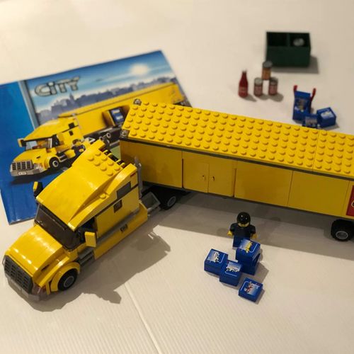 乐高拼装积木3221城市组货车飞机系列男孩儿童拼装玩具黄色大卡车