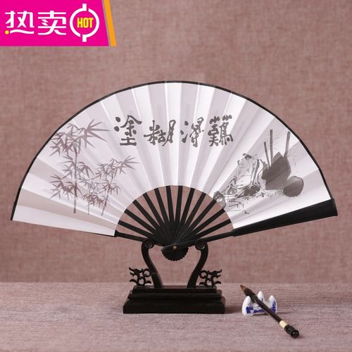 百折不挠扇子折扇中国风山水古风工艺龙王的工作空银子cos二次元 feng