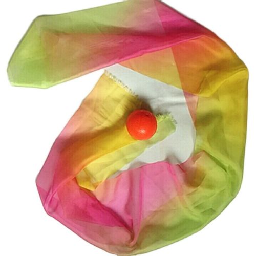 柔力球硅胶软球带颗粒绿色红色彩虹飘带彩带球6mm便拆装彩纱长绸【5月