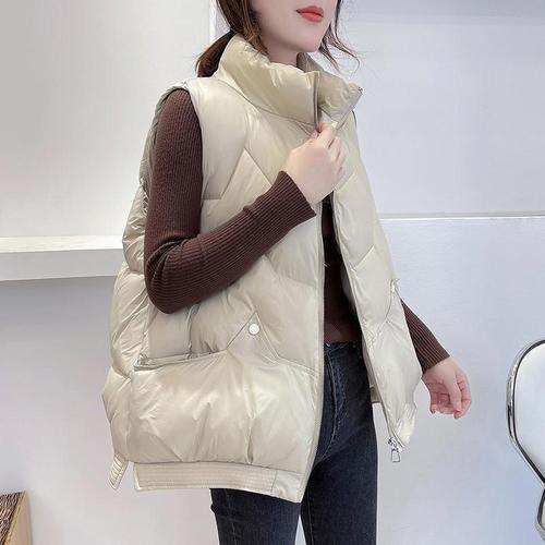 轻薄羽绒棉马甲女士短款宽松冬季新款外穿背心百搭坎肩面包服外套