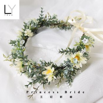 结婚头戴花环韩式新娘头饰伴娘藤条发饰沙滩儿童旅游森系花朵饰品