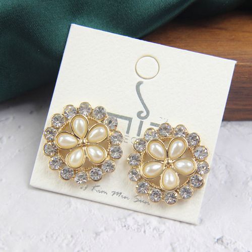 宝贝王瑞欧美外贸饰品日韩首饰唯美珍珠花朵造型镶钻