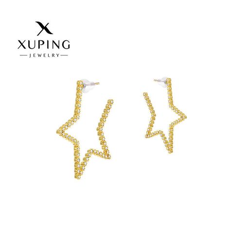 旭平首饰女款大星星镂空气质欧美风耳环耳坠潮925银针耳饰设计感