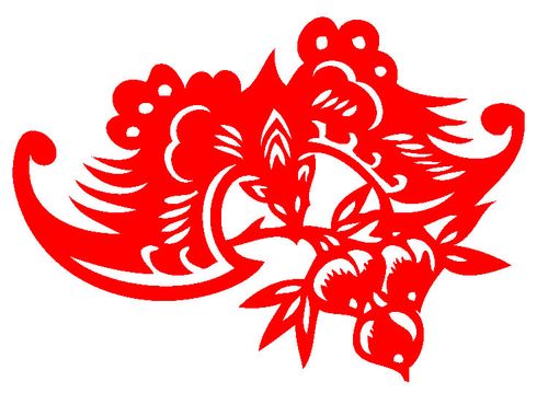 d769蝙蝠桃子福寿剪纸传统窗花宣纸毛毡植绒布春节窗贴墙贴成品