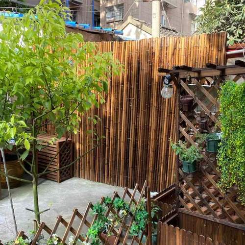 庭院护栏户外碳化竹篱笆栅栏室外防腐竹子墙围栏花园