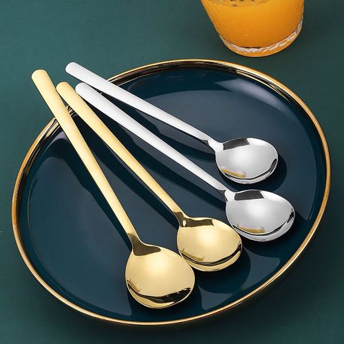 不锈钢勺子家用汤匙ins韩式长柄匙钛金勺子汤勺创意可爱吃饭调羹