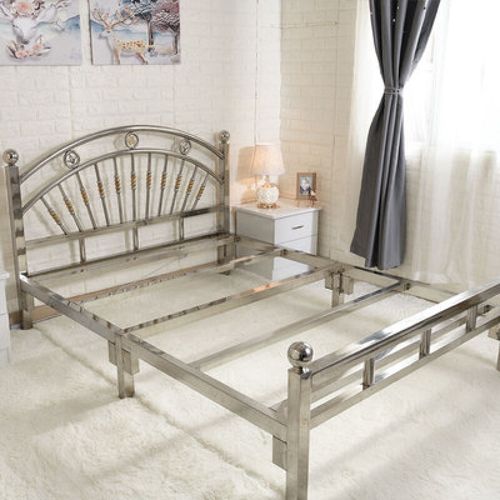 大床双人床2米2.2米不锈钢床1.8米1.5米双人床现代简约出租房1.