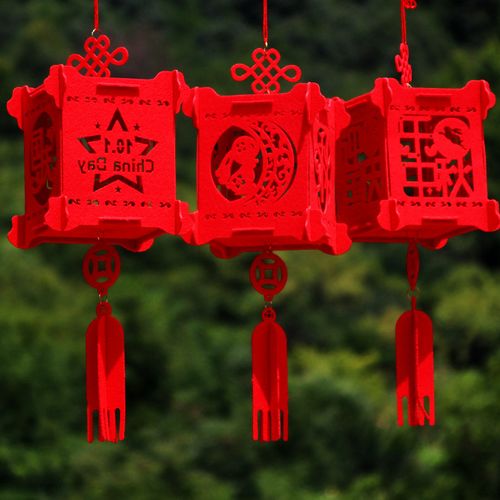 新年拼装灯笼方形福字毛毡宫灯元宵花灯定制春节装饰