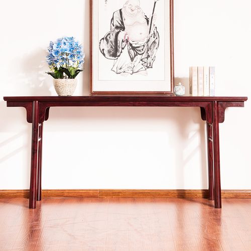红木家具赞比亚血檀条案明式实木平头案玄关中式血檀中堂供桌条案
