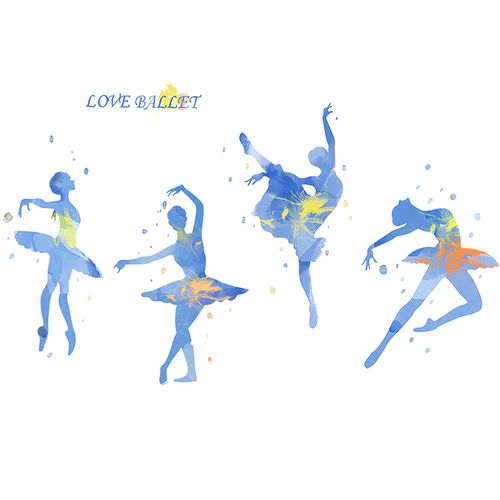 芭蕾舞蹈教室布置艺术音乐培训班背景墙贴纸女孩卧室装饰贴画 图片色