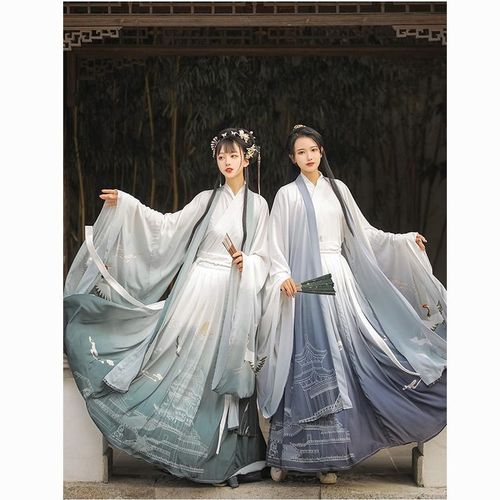 古风汉服黄鹤楼汉服魏晋风交领齐腰襦裙中国风情侣cp