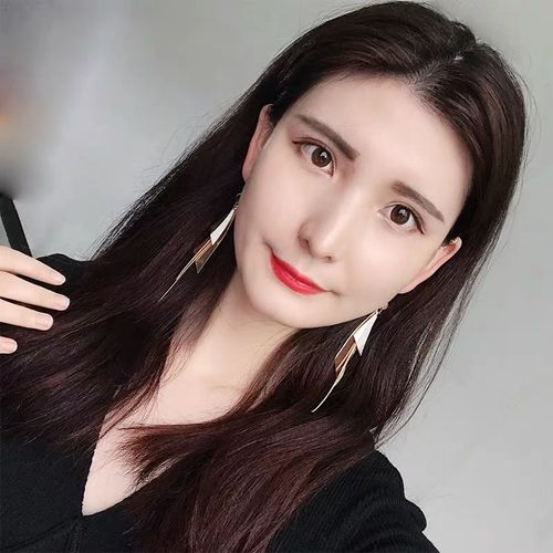 韩国气质流苏圆脸瓜子脸鹅蛋脸长款个性三角几何百搭耳环耳坠女