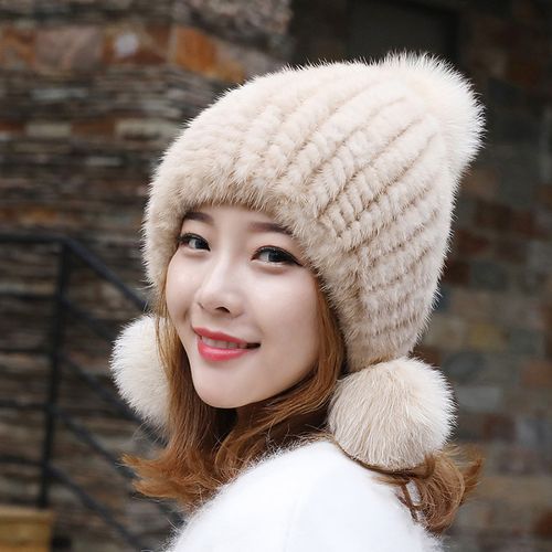 貂毛帽子女冬爆款女士秋冬时尚冬季2021年百搭新款貂绒皮草貂皮帽