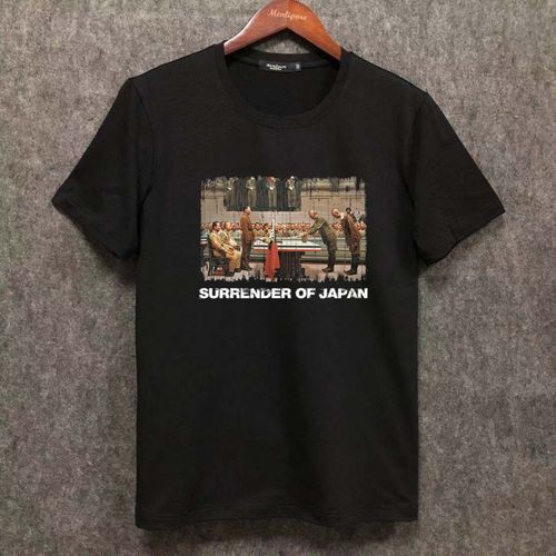 【意大利高档专柜品牌男装】袋鼠日本投降短袖t恤男女抗日胜利上衣服