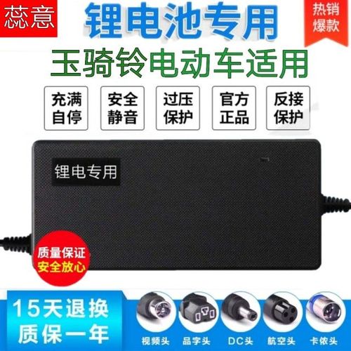 适用 玉骑铃锂离子电池电动车充电器24v36v48v10ah 42v2a 54.6v3a