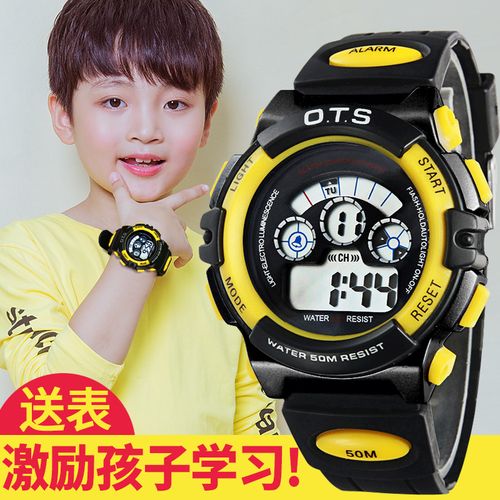 ots儿童手表男孩女孩防水夜光可爱公主大童小孩运动手表3-18岁表