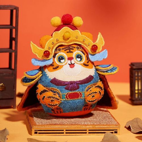 老虎刺绣手工diy材料制作虎年大吉精致平安虎吉祥物新年创意礼品