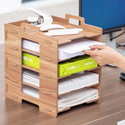 多层文件架桌面文件夹收纳盒a4分层文件架子置物架办公室文件框简易