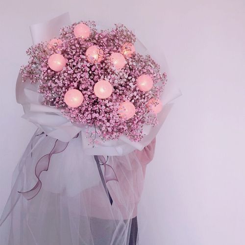 糖果灯满天星花束鲜花速递生日礼物女生毕业送闺蜜情人节礼物全国同城