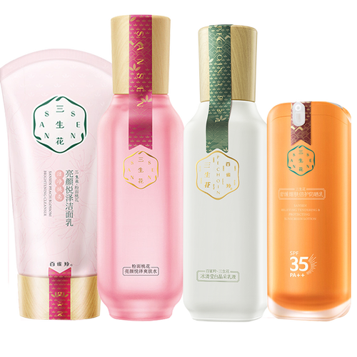三生花护肤品礼盒套装女补水保湿控油水乳收缩毛孔敏感肌适用 洁面 水