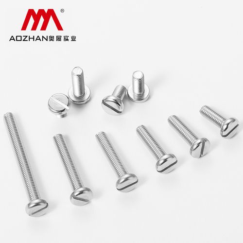 奥展实业(aozhan)开槽盘头螺钉gb67一字槽盘头机螺钉304不锈钢 m4*25