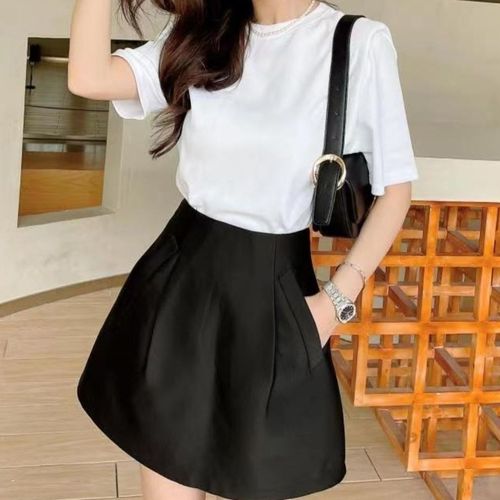 南瓜裙2022新款夏季新款网红气质高腰a字裙蓬蓬裙半身裙网红爆款