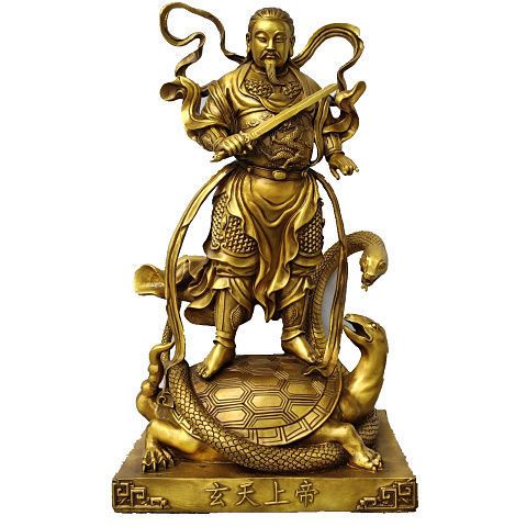 黄铜玄天上帝铜像玄武祖师爷真武大帝站像家居装饰品